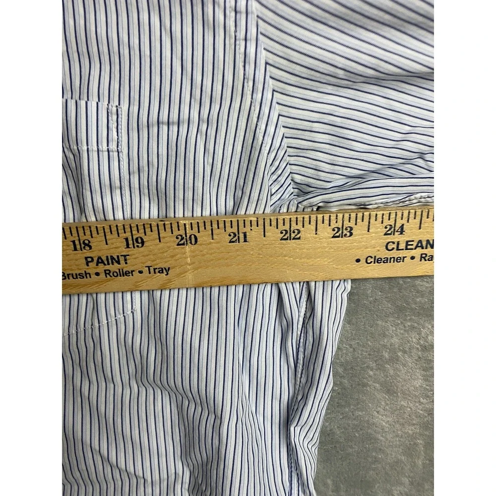 J.Crew Men's X-Large Striped Shirt Blue 2-Ply Cotton